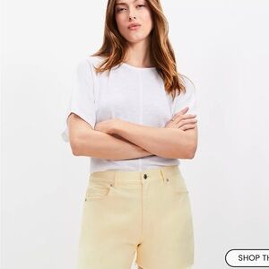 LOFT Fresh Cut High Rise Denim Shorts - Lemon Brulee